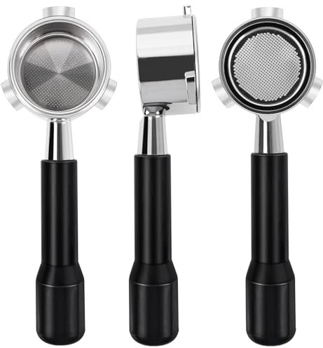 Philorn Porte-filtre sans fond 54mm,Porte-filtre expresso compatible avec BREVILLE BES, Porte-filtre café sans fond en acier inoxydable (3 oreilles)