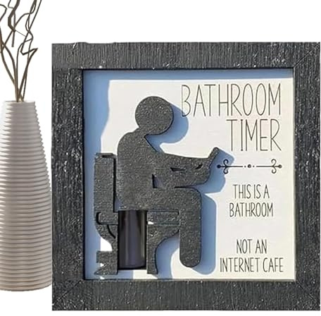 Clessidra per WC con sabbia, orologio a sabbia con stampe divertenti per bagno e WC, timer reversibile da bagno in legno, dispositivo di addestramento per bambini e ragazze