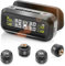 Avutrel Reifendruckkontrollsystem TPMS Wireless Solar, Reifendrucküberwachung mit USB-Ladung 4 externe reifendrucksensor 5 Alarmmodi für Autos SUVs RVs Anhänger Vans