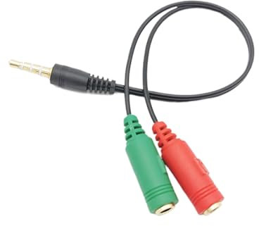 Generico Splitter para auriculares - Adaptador de audio | Cable divisor micrófono | Auricular cable jack | ADAPTADOR ESTÉREO ÁDECCHI PARA COJIN | AUDIO DE AUDIO 2 MACHO MACHO A 1 MACHO