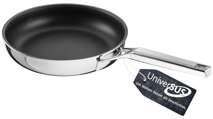 Schulte-Ufer Bratpfanne Quasar mit UniverSUS-Oberflächenstruktur und Energiekern, ohne PFAS/PTFE, 9558-24, Edelstahl, 24 cm