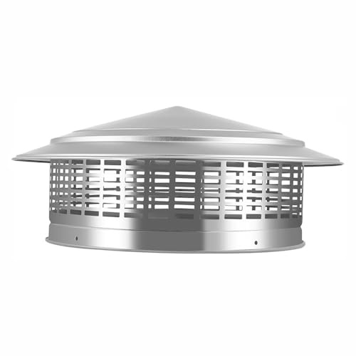 Copertura per canna fumaria, griglia di protezione in acciaio inox, copertura di ventilazione per proteggere da pioggia, polvere, sporco e neve (300 mm/11,81 pollici)