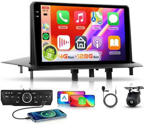 【4+128G】 Hodozzy Carplay Radio Coche para Renault Megane 3 2009-2014, Pantalla In-Cell de 9 Pulgadas con Bluetooth 5.0/Android Auto/DSP/Mirror Link/RDS/FM/USB