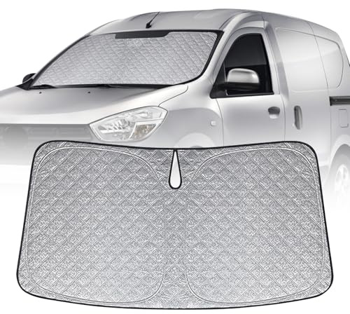 Auto Frontscheiben Sonnenblende Ersatz für Dacia Dokker 2012-2026, Faltbarer Sonnenschutz für Auto Windschutzscheibe, um 99% UVR zu Blockieren und Ihr Fahrzeug Kühler zu Halten