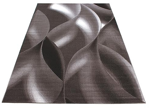 KADIMA DESIGN Wohnteppich Wellenmuster Abstrakt Pflegeleicht Waschbar Strapazierfähig Braun 240x340 cm Wohnzimmer Fußbodenheizung geeignet Schadstoffgeprüft | INN