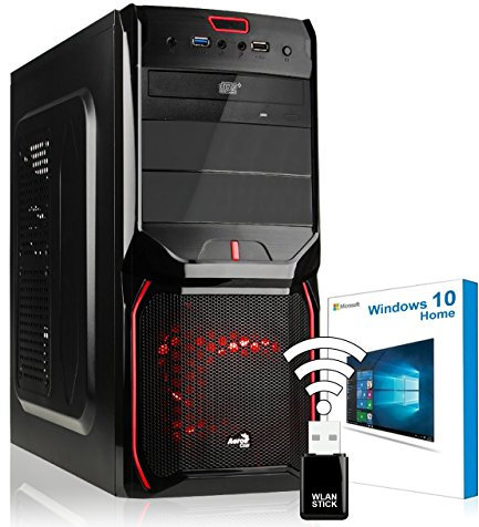 AGANDO Silent Gaming PC multicolore GeForce GTX1050 Ti 4GB | Windows 10 Intel Core i5 4460 | 16GB RAM