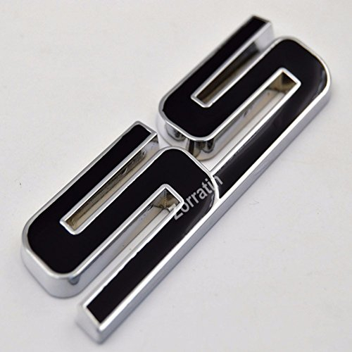 zorratin Old Style groß Metall SS GRILL Seite Fender Trunk Emblem Badge Aufkleber mit Aufkleber für Chevy Impala Cobalt Camaro vor 2009 [weiß Buchstabe mit Chromrand]