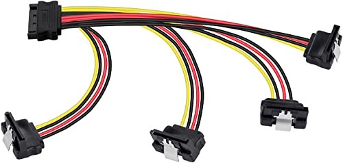 POPPSTAR 1x 20cm adaptateur secteur SATA (quadruple) (Adaptateur d'alimentation de câble Sata - 1x fiche(m) 4x prise (f) coudé)