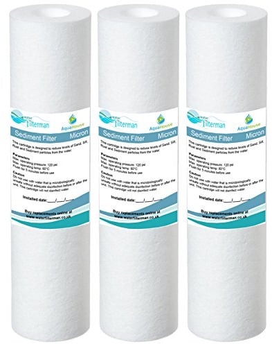 AquaHouse - 3 cartucce per filtro dell’acqua a sedimenti, lunghezza 25,4 cm, per impianti a osmosi inversa e sistemi di lavaggio a stecca e filtrazione di particelle