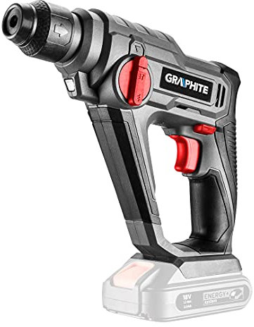 GRAPHITE Marteau perforateur 18V SDS+ sans fil, Li-Ion, vitesse de rotation 0-900 tr/min, course du marteau 0-5000 tr/min, sens horaire/antihoraire, énergie de percussion 0,8 J