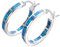 OMZBM Labor Feueropal Hoop Ohrringe 925 Sterling Silber Multi-Color-Schnalle Ohrringe Rhodium Überzogene Mädchen Mütter Tag Birthstone Geschenk,Blue