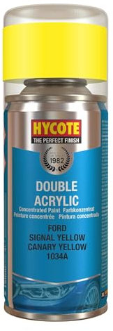 Hycote Double Acrylic Aerosol Car Spray Paint, Ford - Signal Yellow, 150 ml