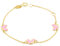 Monde Petit Bracciale bambina farfalle smaltato rosa - oro giallo 9k (375) - Scatola Regalo - Certificato di garanzia