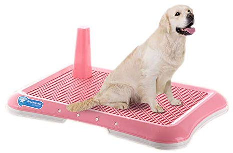 Inodoro Para Perros De Interior Cajas De Arena Baño Bandejas De Entrenamiento Para Perros Orinal Portátil De Malla Perrito Potty Pet Pee Pad Holder WC Para Cachorros Gatos Perros Pequeños,Rosado