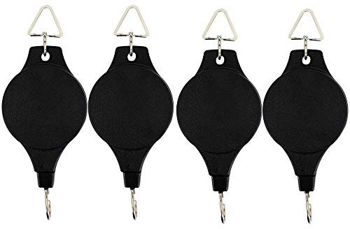 Meliya Retractable Hanger Adjustable Heavy Duty Plant Pulley Hook for Hanging Planters Flower Basket Pots, Birds Feeder, Plant Grow Light