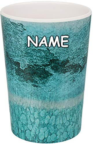 alles-meine.de GmbH Trinkbecher/Becher - Marmor - Retro & Nostalgie Design - türkis blau/grün - inkl. Name - 320 ml - BPA frei - aus Melamin - Tasse - Zahnputzbecher/Malbec..