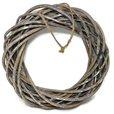 Grey Natural Willow Wreath - Rustic Christmas Hanging Decoration - 30cm or 40cm (30cm diameter)
