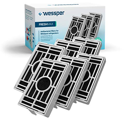 Wessper – Pacco da 6 – Filtro antibatterico per frigorifero Whirlpool, Indesit, KitchenAid, Hotpoint, Compatibile con Microban ANT001, ANT-001, ANTF-MIC, 481248048172