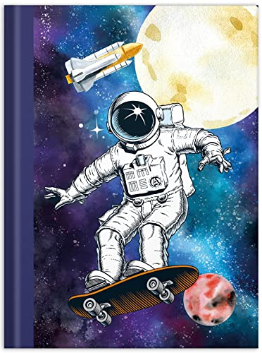 RNKVERLAG 46786 - Notizbuch „Skatonaut“ in DIN A4 blanko, mit 96 Blatt 70 g/m², 1 Stück