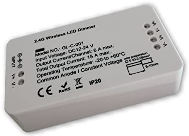 LICHT DISCOUNT 2.4G Wireless LED Dimmer geeignet für LED Strips 12V oder 24V im Innenbereich