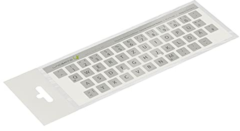 Lacerto® | 12x13mm Deutsche Aufkleber für PC/Laptop & Notebook Tastaturen mit mattem kratzfestem Laminat, Germany Keyboard Stickers QWERTZ | Farbe: Silber