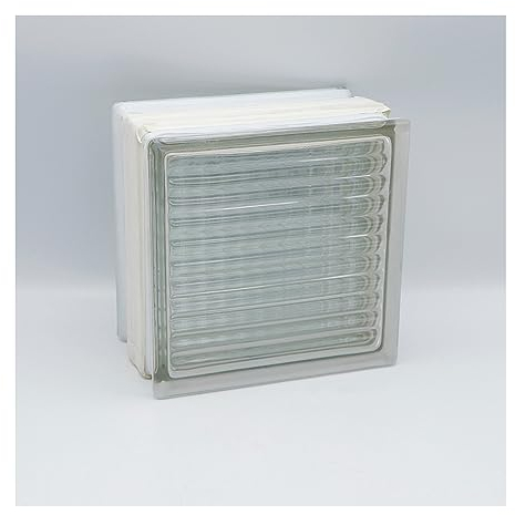 Fuchs Design THERMO BLOCK, 3x Vetrocemento incrociato trasparente, 19x19x12 cm, Isolamento termico: Ug 1,2