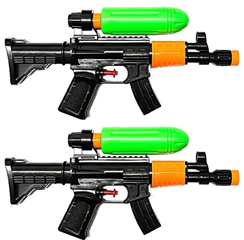 2er Set Wasserpistole mit 75 ml Wasser Tank Fassungsvermögen Spritzpistole Wassergewehr 28 cm Spielzeug Wasserspritzpistole