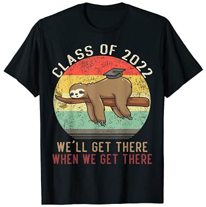 Lustiges Retro-Faultier-Mütze, Senior Class of 2022, Geschenk zum Schulabschluss T-Shirt