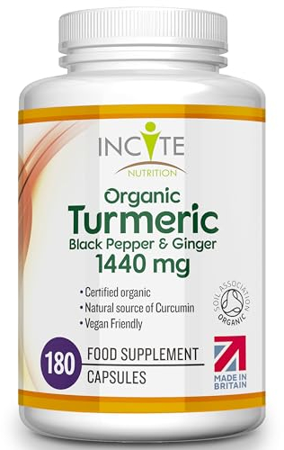 Incite Nutrition Turmeric Tablets 2000 mg. 3 Month Supply of High Strength Curcumin with Vitamin D. Antioxidant, Anti-Inflammatory, Immune System Support. Non-GMO and Suitable for Vegetarians