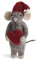 Én Gry & Sif Maus Weihnachtsmaus mit Ornament - Anhänger aus Filz, Weihnachts-Deko - 1 Stück (Graue Maus mit Herz)