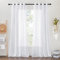 PONY DANCE Weiße Gardinen Wohnzimmer 245 cm Hoch Vorhang Transparent Gardienen Leinenoptik Voile Gardine Weiss Vorhänge Ösenvorhang Durchlässig, 2-Set H 245 x B 140 cm