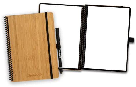 BAMBOOK Classic Notizbuch - Bambus-Holz Hardcover - A5 - Blanko, Wiederverwendbares Notizbuch, Notizblock, Reusable Notebook