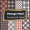 Vintage Plaid Scrapbook Paper Pad: Classic Faded Check Patterns