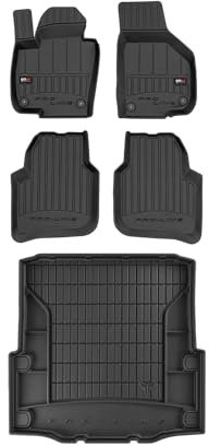 OMAC Fußmatten & Kofferraumwanne Set kompatibel mit Skoda Superb 2008-2015 Gummi Schwarz 5X