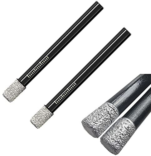 6mm Porcelain Tile Drill Bit Set Dry Diamond Drill Bits Set Tile Drill Bit Diamond Sets for Granite Ceramic Marble Tile Stone Glass Hard Materials Round Shank Dry Drill Bits 2pcs, Black