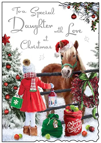 Jonny Javelin Weihnachtskarte mit Aufschrift Special Daughter Love At Christmas, Pferd