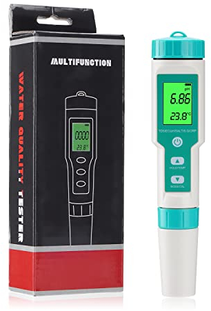 PRECIPETTE pH metro 7 in 1 Medidores de pH digital ph meter para Piscina Acuario pH TDS EC Salinidad SG ORP Temperatura IP67 Comprobador de la calidad del agua Medidor digital de ppm ppt