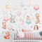 Tanlaby Karikatur Tier Wandtattoo Rosa blauer Ballon Wolken Stern Wandsticker Dschungel Affe Giraffen Bär Wandaufkleber für Kinder Babyzimmer Wohnzimmer Schlafzimmer Kinderzimmer Hause Wanddekoration