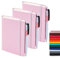 feela Notizbuch A6, 3 Stück Notizbücher Set, Journale Buch Bulk mit 3 Gelstiften schwarz, 80 GSM, 112 Seiten, 8,89x13,97cm, Mini Notizblock Set geeignet für Büro und Schule, rosa Notizheft
