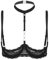 CHICTRY Womens Lace Push Up Bra Underwire 1/4 Cups Brassiere Shelf Bras Balconette Bralette Lingerie 2# Black S