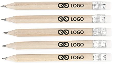WPRO 1000x Holzbleistift Christie kurz mit Radierer – personalisierbar mit Logo Druck