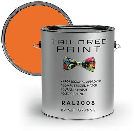 RAL2008 Bright Orange 250ml Direct To Metal 1k Brush or Spray On Paint Gloss Smooth Finish Exterior & Interior (All-in-One Primer, Undercoat & Topcoat - Corrosion & Rust Resistant)