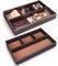 GORESE Bandeja de Valet Cuero, Bandeja Organizador de Escritorio Bandeja de Almacenamiento Aparador Organizador, Captura para Llaves, Teléfono, Billetera, Moneda, Joyería y Mesa de Noche(Marrón-2Pcs)
