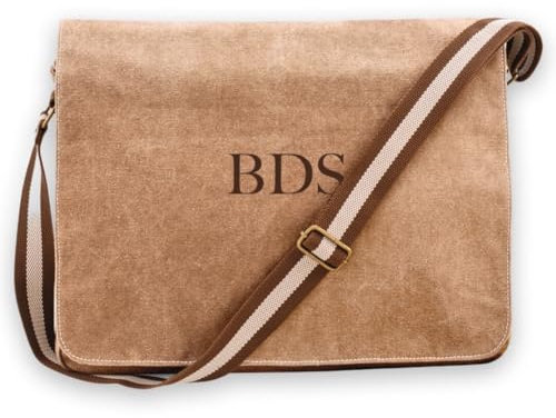 Cocholate Bolso Bandolera Bolsa Mensajero Bolsa de Lona Bolsa de Hombro Bolsa de Ordenador (40x30x12 cm) Bordado y Personalizado con tus iniciales