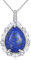 YAFEINI Lapislazuli Kette für Damen 925 Sterling Silber Blau Lapis Anhänger Halskette Naturstein Tropfen Kette Schmuck Geschenk (Lapislazuli)