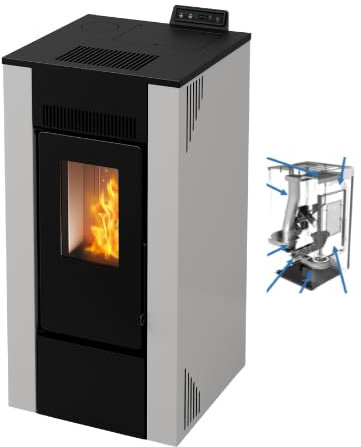 Stufa a pellet ventilata ALIDA 9 stagna 8,74 Kw Bianca 4 Stelle 83,7 m2 riscaldabili (Stufa + Kit canalizzazione)