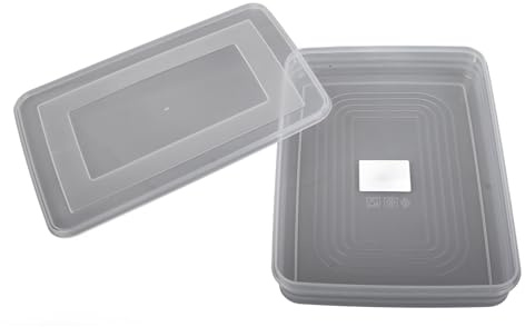 Mumusuki Aufschnittboxen für Kühlschrank, 30,5 x 21,5 x 4,5cm Vorratsbehälter Wurstwaren Flach Transparent mit Deckel, Vorratsbox Stapelbar für Mealprep & Organisation, Spülmaschinenfest