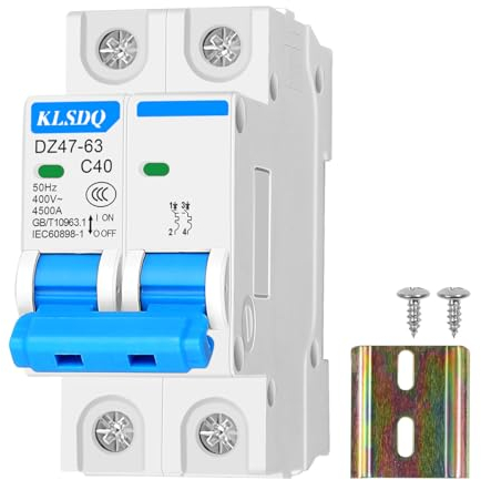 MaxEarn 2P-Leistungsschalter, 32A 400V AC Leitungsschutzschalter, Miniatur Trennschalter DIN Rail Mount, 2 Polig Sicherungsautomat DZ47-63 für Solar PV System Leckage Schutz