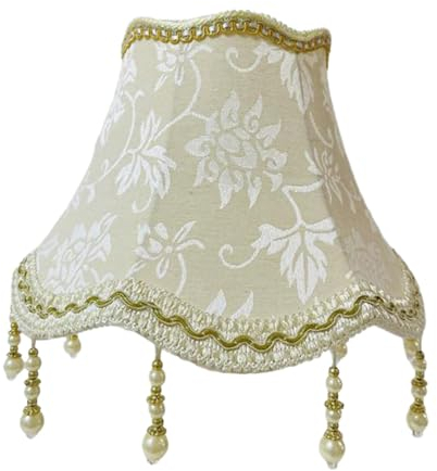 Dualoai Lampenschirm Aus Stoff, Hängelampe, Stehlampe, Tischlampe mit Quasten Und Fransen, Lampenschirm für Bauernhaus, Teehaus, Café Im Freien