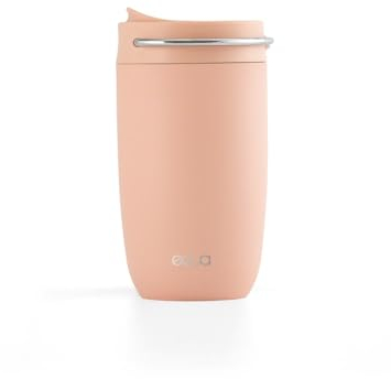 EQUA CUP Rosé - Thermobecher aus Edelstahl mit Keramikbeschichtung - Hält bis zu 4 Stunden heiß - 100% auslaufsicher & mit Silikonboden - umweltfreundlich & stylisch - 300 ml